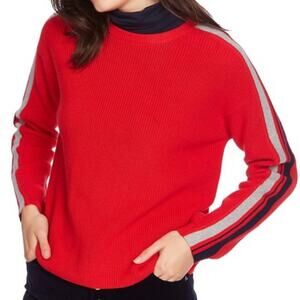 Court and Rowe Pullover Sweater Long Sleeve Striped Red  White XS extra small